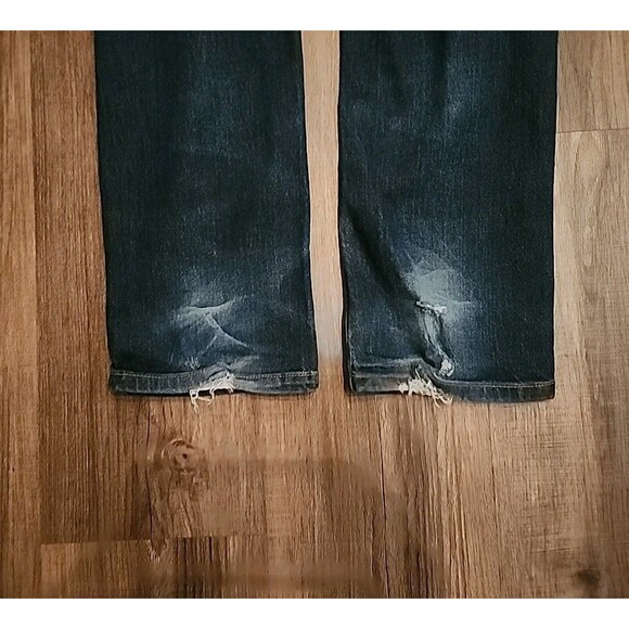 Volcom Womens Jeans 30 Dark Wash Denim Straight Distressed - Picture 14 of 14